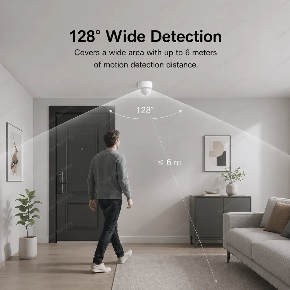 Tuya Zigbee Mini PIR Motion Sensor Human Motion Infrared Detector Security Alarm Work With Alexa Google Home ZHA Zigbee 2MQTT