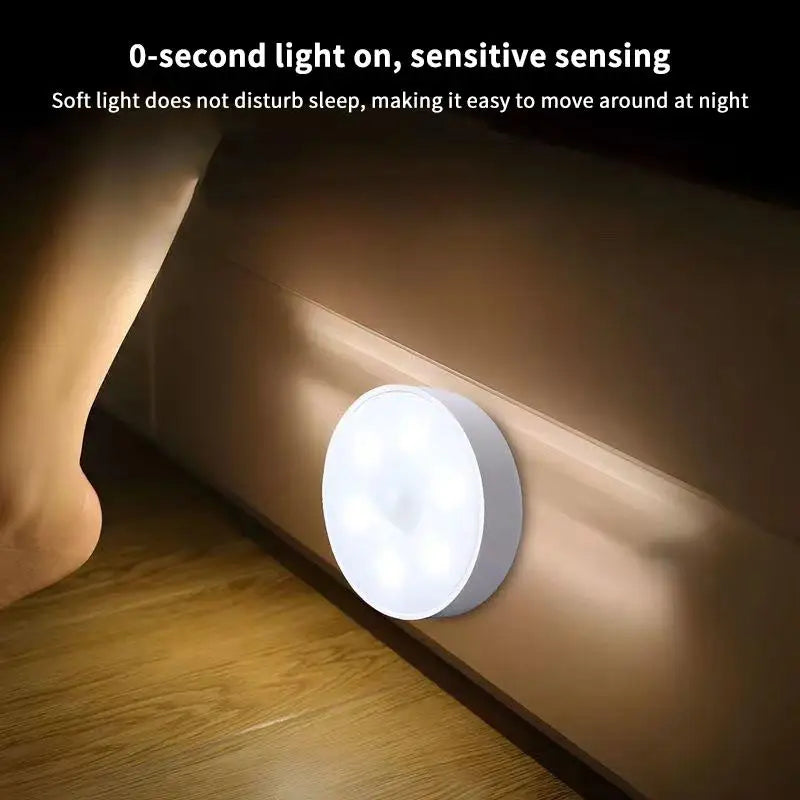 1Set Motion Sensor LED Night Light USB Rechargeable Night Lamp For Kitchen Cabinet Wardrobe Lamp Staircase Wireless Closet Light