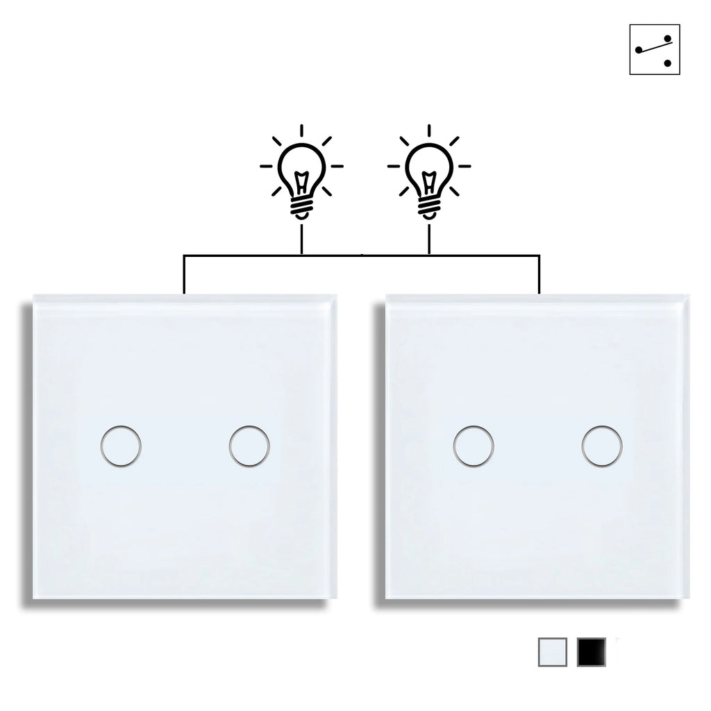 1/2gang 2way Dual Switch Wall Touch Switch EU Standard Light Switches For Staircase Bedside Switches Bedroom 240V No Wifi