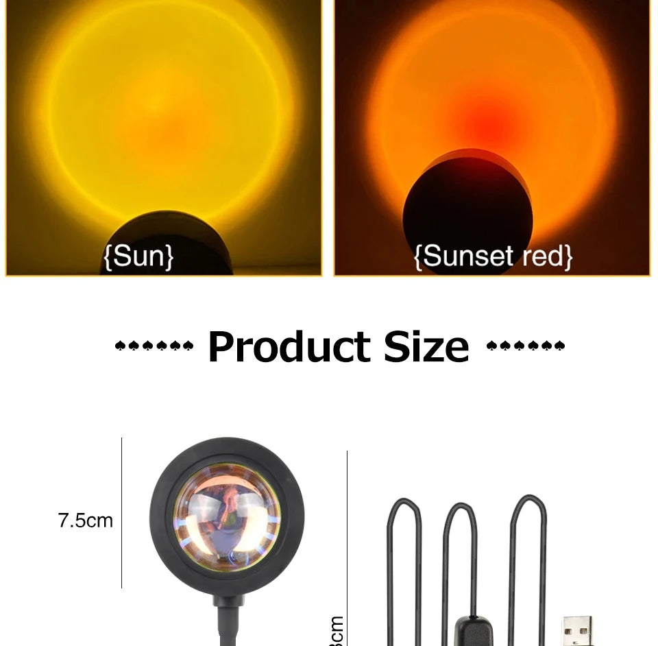 Sunset Projector Lamp Bluetooth Night Light Rainbow Atmosphere Light Room Decor Background Wall Decoration Bedroom Table Lamp