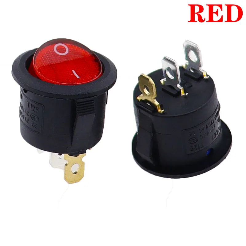 4Pcs KCD1 5V-12V / 220v ON/OFF Round Rocker Switch LED illuminated Car Dashboard Dash Boat Van With light