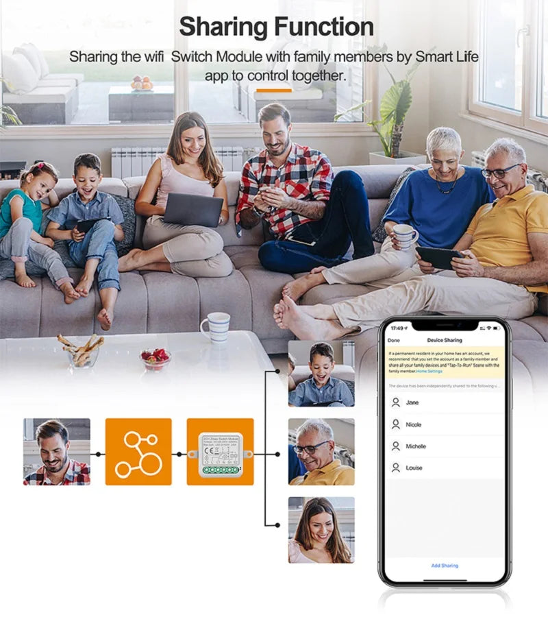 Tuya WiFi/ZigBee Mini Smart Switch 1/2/3/4 Gang Support 2-way Voice Control via Smart Life APP Alexa Google Assistant