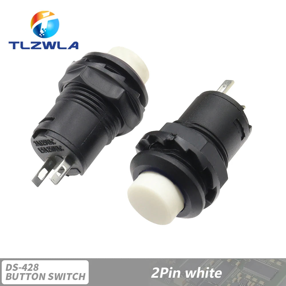 6PCS Self-Lock /Momentary Pushbutton Switches DS228 DS428 12mm OFF- ON Push Button Switch 3A /125VAC 1.5A/250VAC DS-228 DS-428