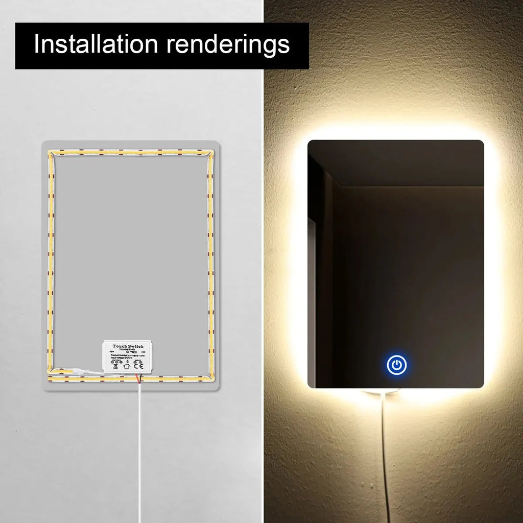12V LED Dimmer Switch Capacitive Brightness Adjustable Touch Sensor Switch For Bathroom Mirror Light Backlight Decoration