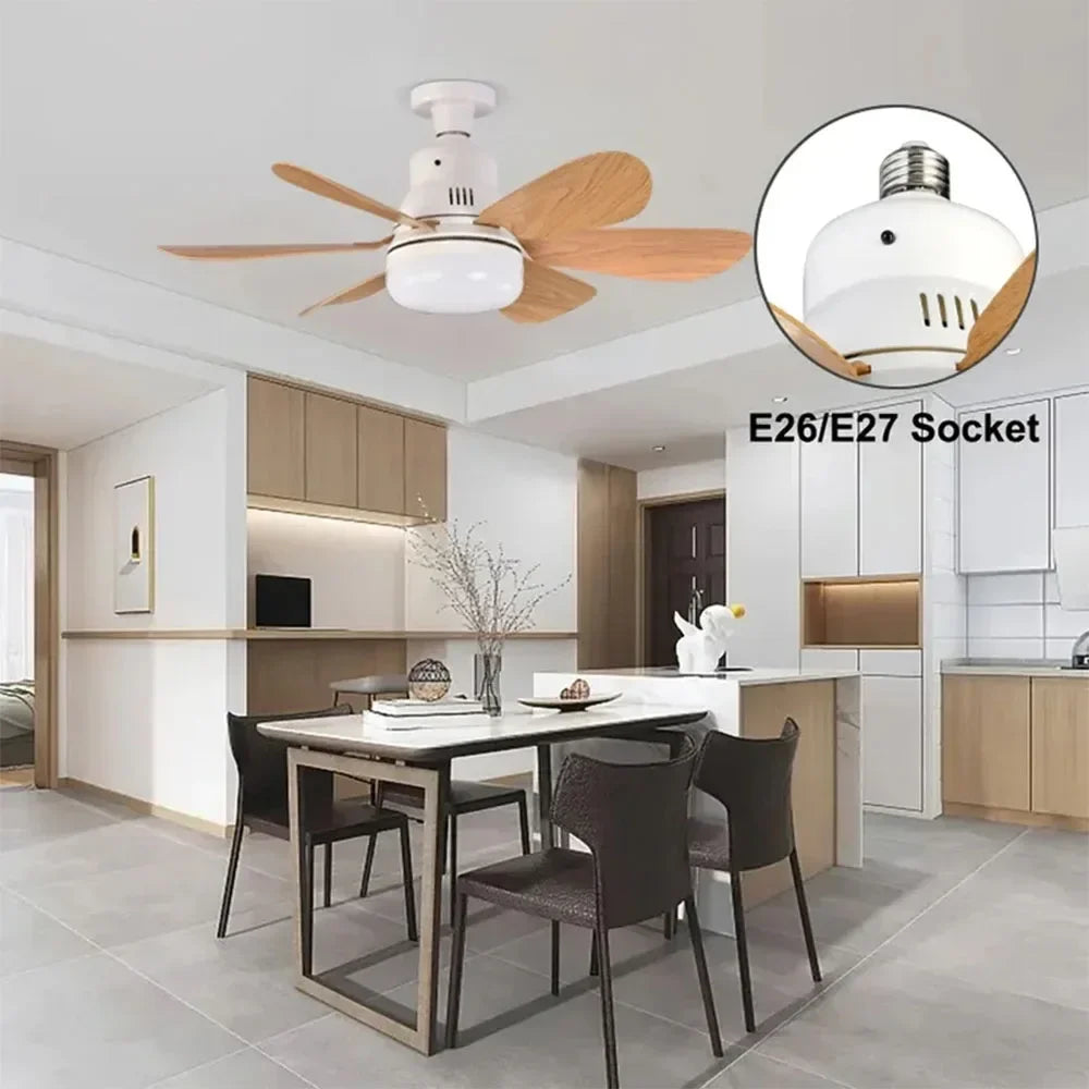 Ceiling Fan Light 52cm Thin Silent Ceiling Fan with Remote Control Unlimited Dimming 3-speed Adjustment Bedroom Living Room
