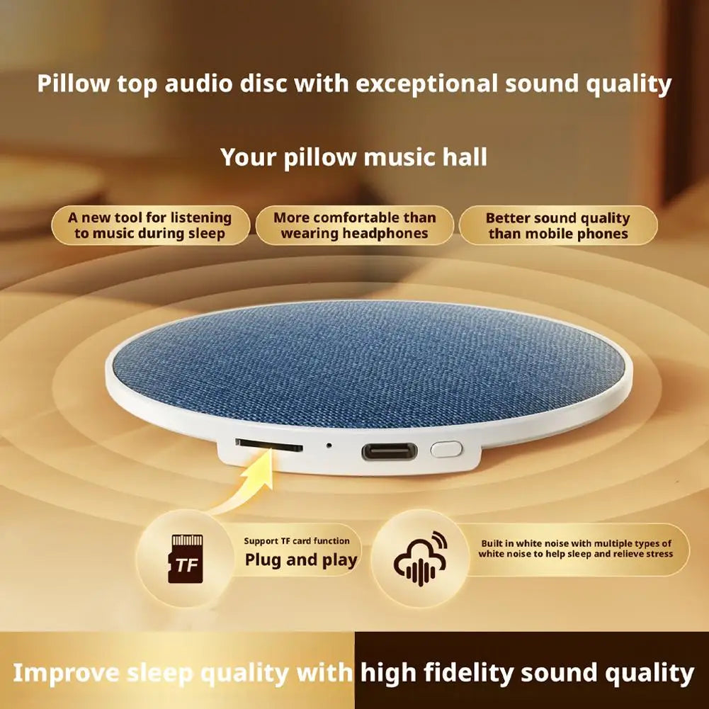 Sleep White Noise Speaker Pillow for Home Small Bluetooth Speaker with Built-in Audio for Music Novels Sleep Enhancement Device