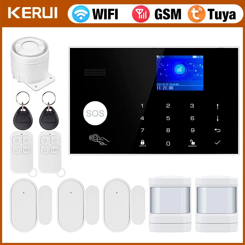 KERUI G30 Alarm System for Home WIFI GSM Security Alarm Panel with Temperature and Humidity Display Work Alexa Tuya Smart App