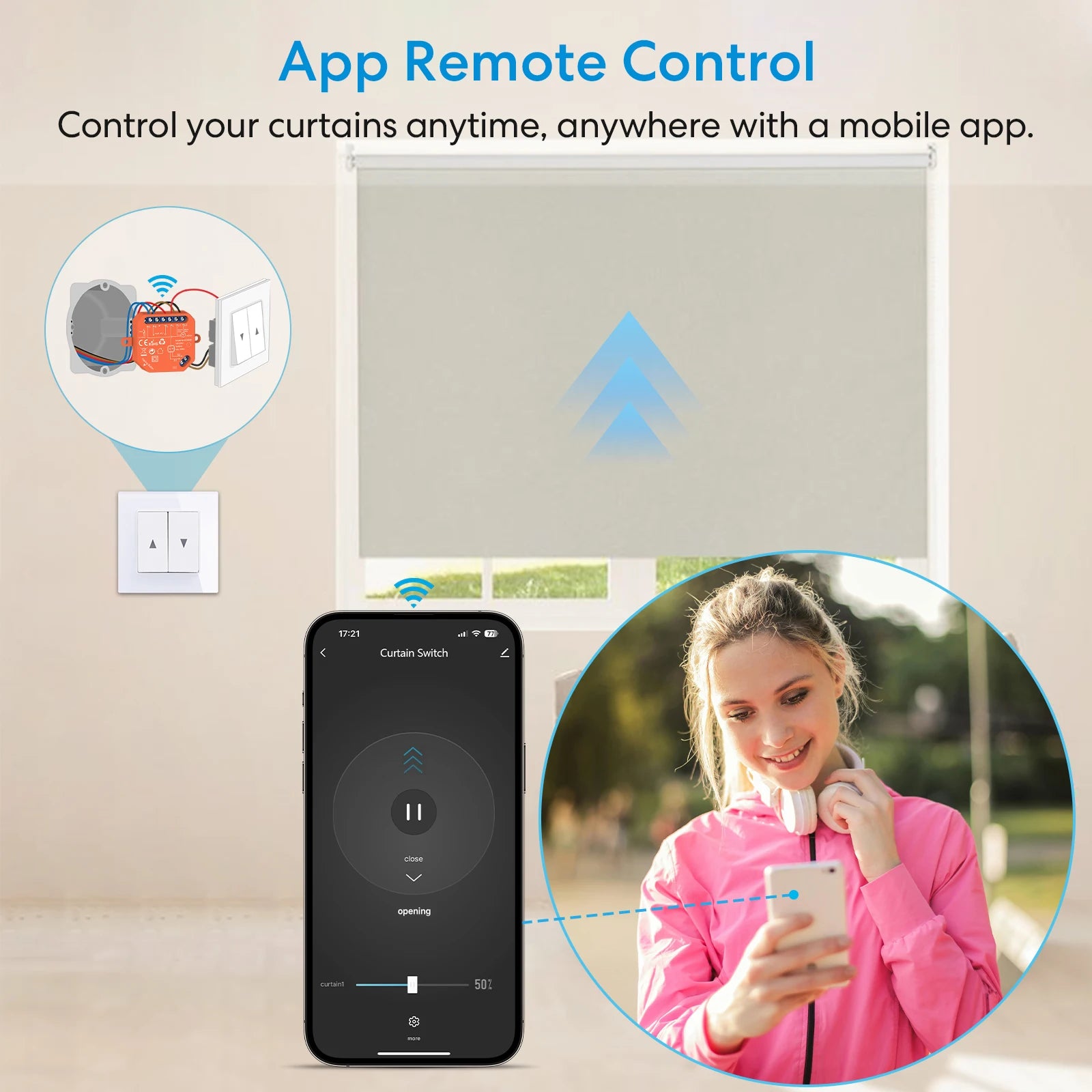 LoraTap ZigBee Blinds Sunshade Roller Shutter Switch Module For Motor Tuya Smart Life Percentage Control Timer Google Home Alexa