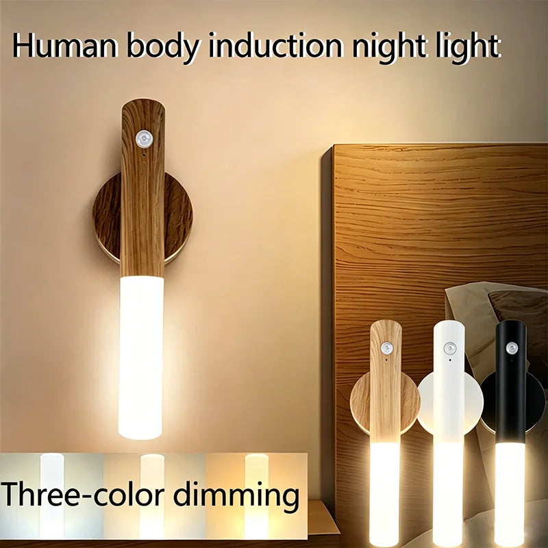 LED Night Light USB Charging Intelligent Human Induction For Bedside Cabinet Home Wardrobe Lighting Motion Sensor Light Led Lamp