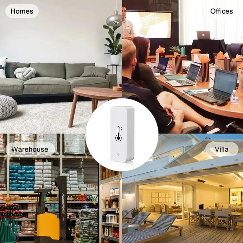 Zigbee/WIFI Tuya Smart Temperature Humidity Sensor Thermometer Hygrometer APP Remote Alarm Zigbee2Mqtt Google Assistant Alice