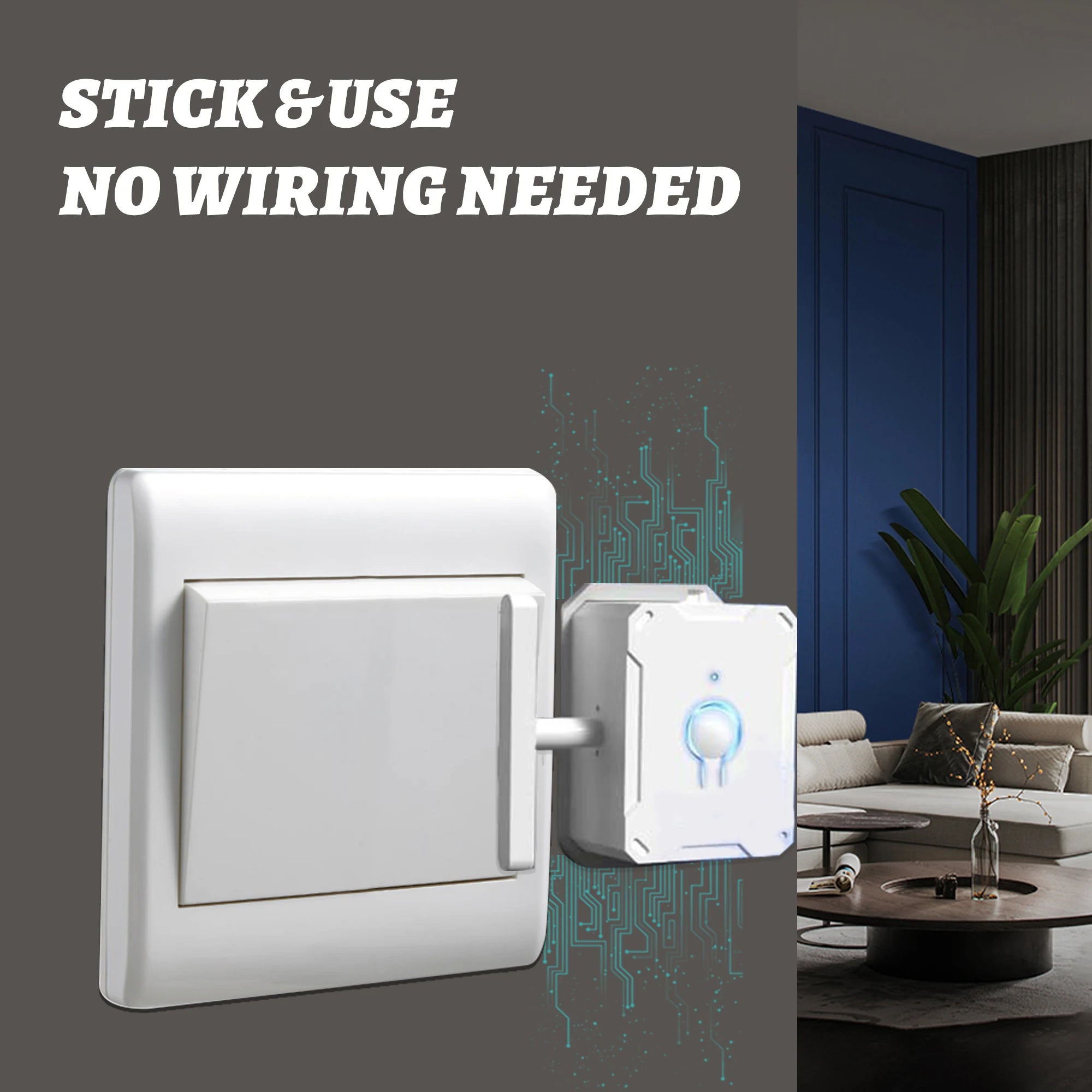 Light Switch Auxiliary Mechanical Arm Wireless Intelligent Switch Adhesive Type No Wiring Remote Control RF433MHz