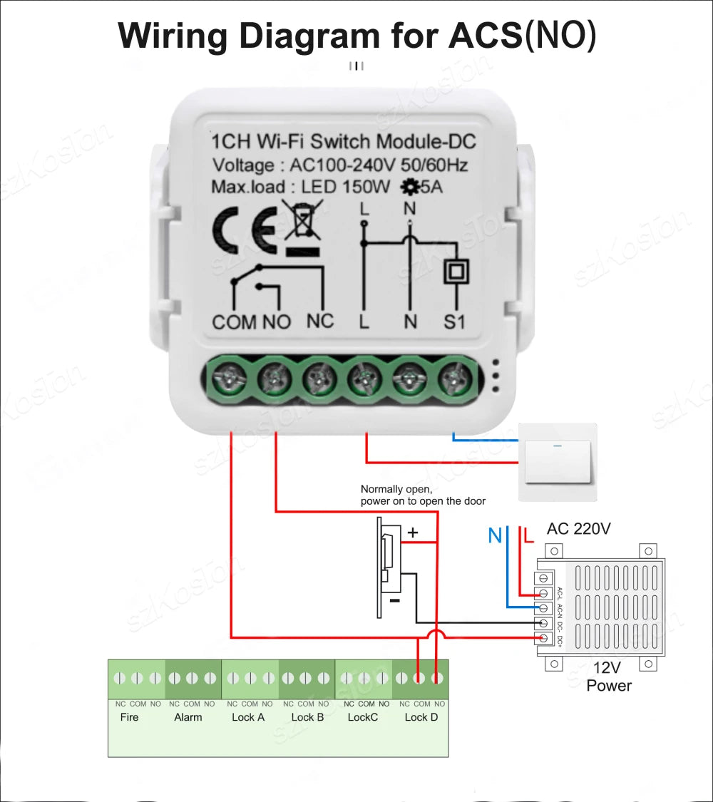 Tuya ZigBee3.0 WiFi Smart Switch Module DC 12/24V AC 100-240V Dry Contact Smart Home 5A Breaker Relay Works with Alexa Google