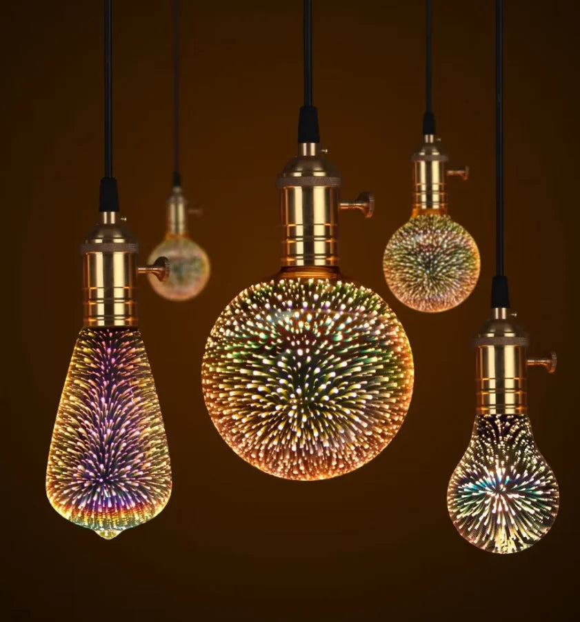 G125 G80 E27 Bulb Night Light Star Fireworks Effect table Lamp Decoration Bulb bedside Home Room Decor Light Luminaria 110V 220V