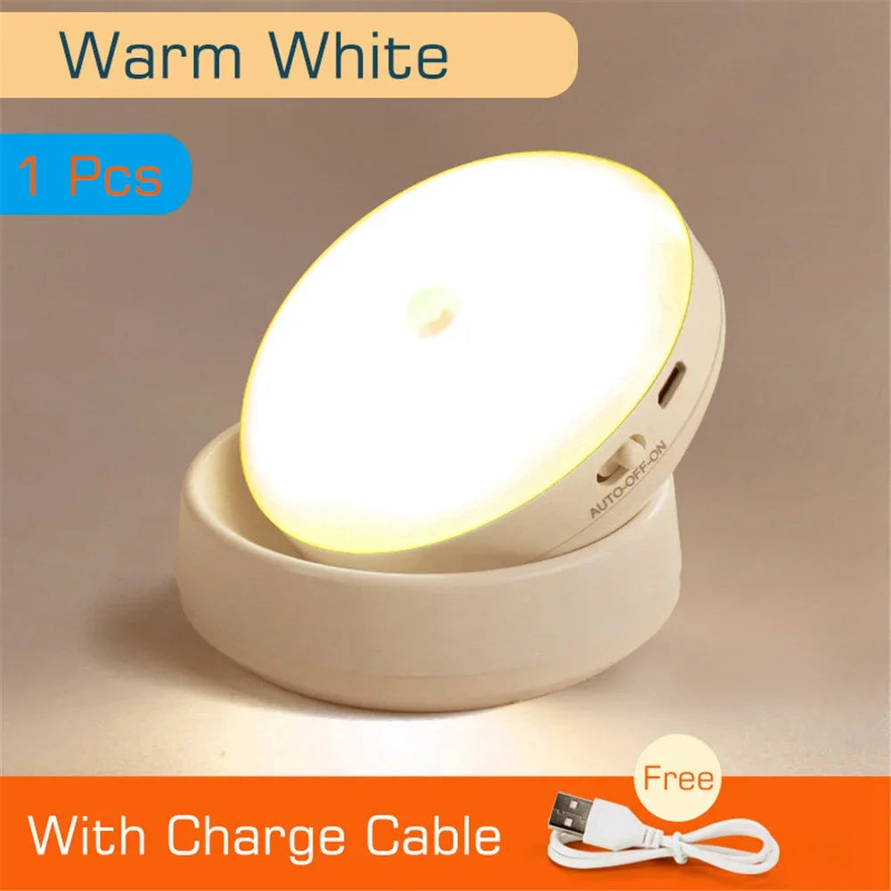 LED Night Light USB Charging Intelligent Human Induction For Bedside Cabinet Home Wardrobe Lighting Motion Sensor Light led Lamp