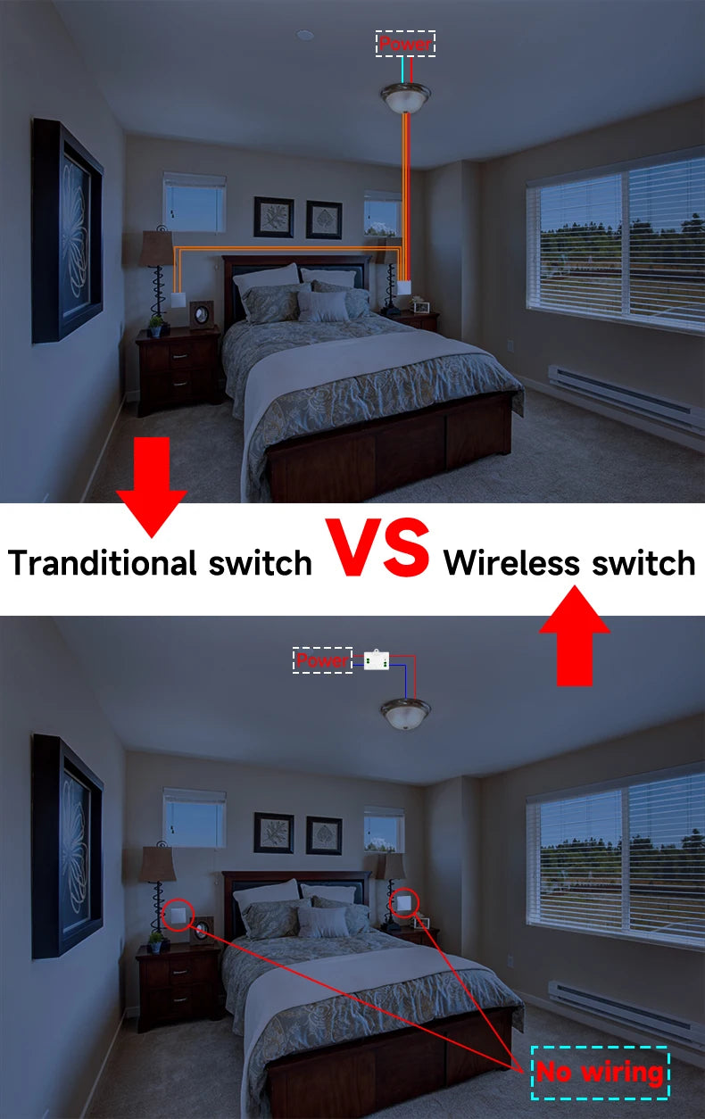 Self-Power Generation Wireless Switch IP44 Waterproof no battery household remote control Push button Wall Light switch