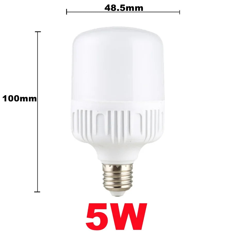 100W-5W  E27 Screw Base LED Bulb AC 220V, High Brightness Non-Flickering, Super Bright White Light with Good Heat Dissipation