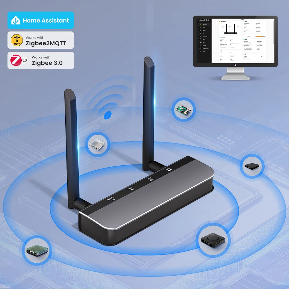 Zigbee 3.0/Thread POE Smart Dongle Gateway High-Performance Chipset Web-Based Management Interface Support Ethernet,Wi-Fi,USB