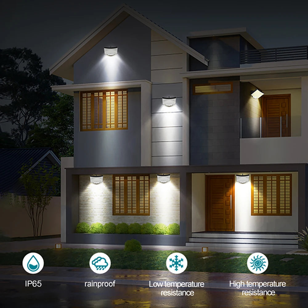 106LED Solar Outdoor Lights Motion Sensor Remote Wall Flood Lamp Security Waterproof Patio Garden Garage Fence Pathway Lighting
