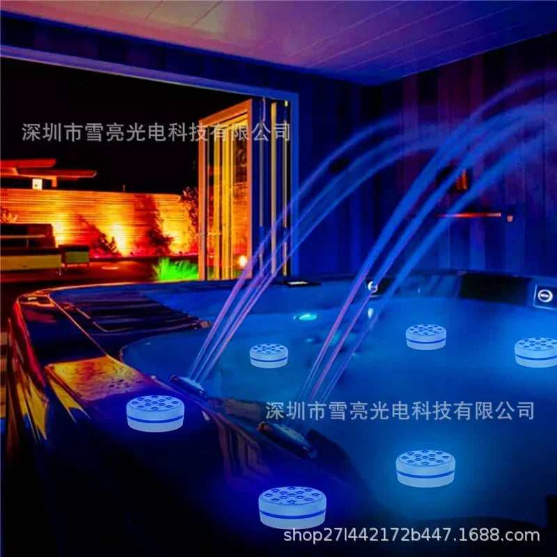 Updated IP68 RGB Submersible 13LED Underwater Light with Remote Control Underwater Pool Light Bright Lamp for Pond/Pool/Aquarium