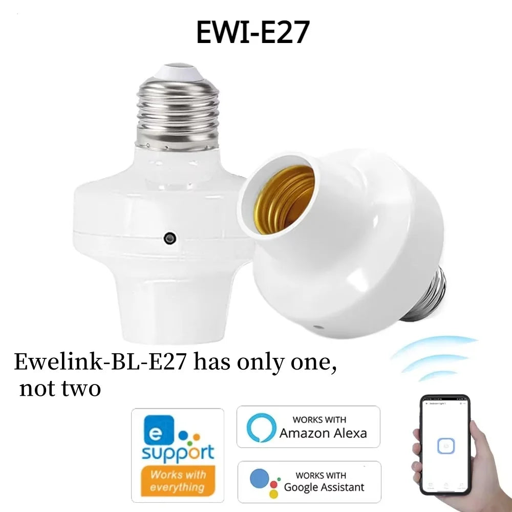 Ewelink E27 Wifi Lamp Holder Smart Socket For Led night Light Nozzle Bulb Adapter Work With Alexa Google Home Voice Control