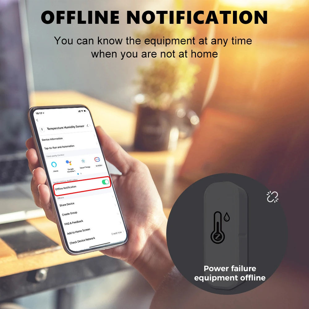 Tuya Smart WiFi Zigbee Temperature And Humidity Sensor Indoor Thermometer Hygrometer Monitoring Works With Alexa Google Home
