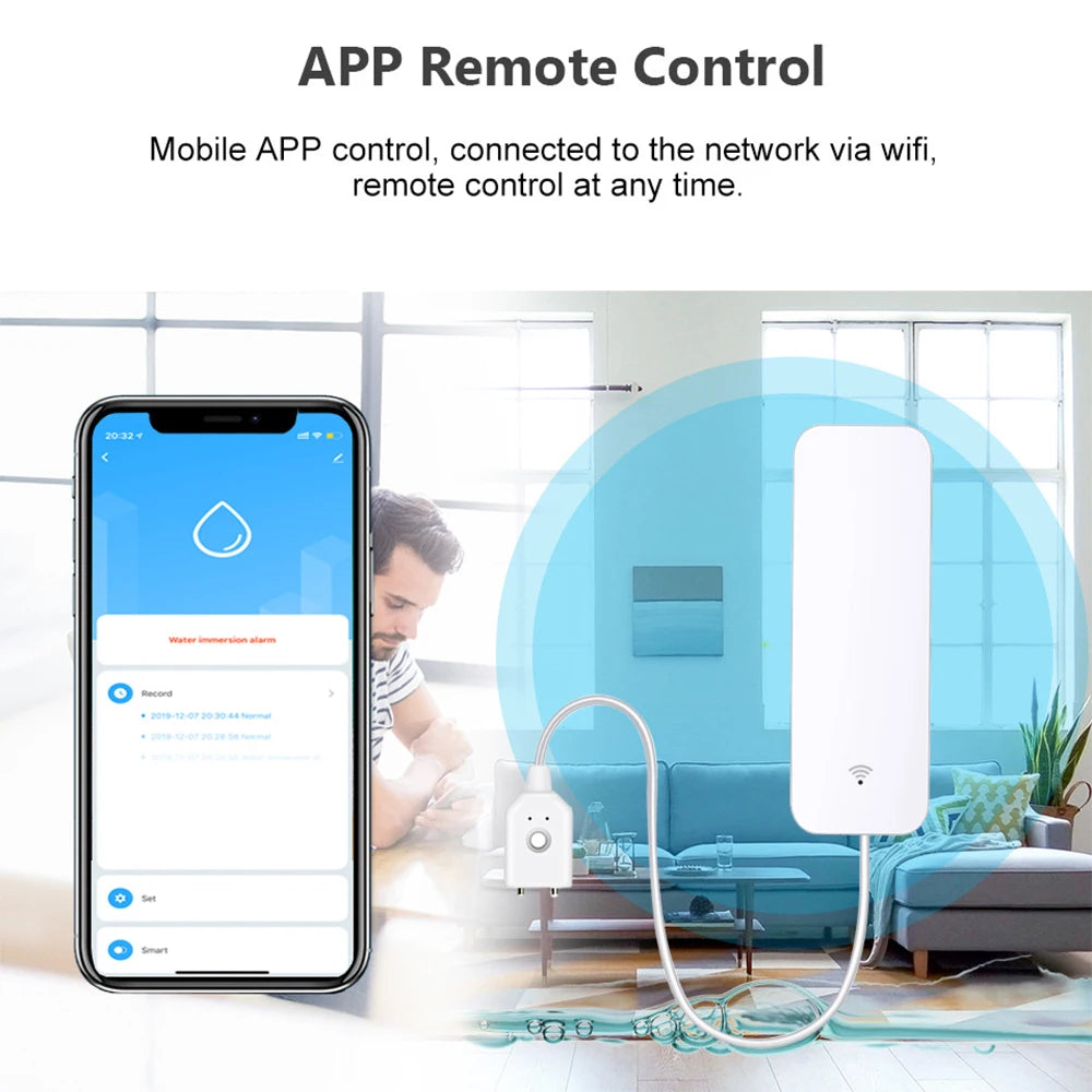 Tuya WiFi/Zigbee  Water Sensor Leakage Alarm Flood Leak Detector Smart Home APP Remote Control Smart Home Security Protection