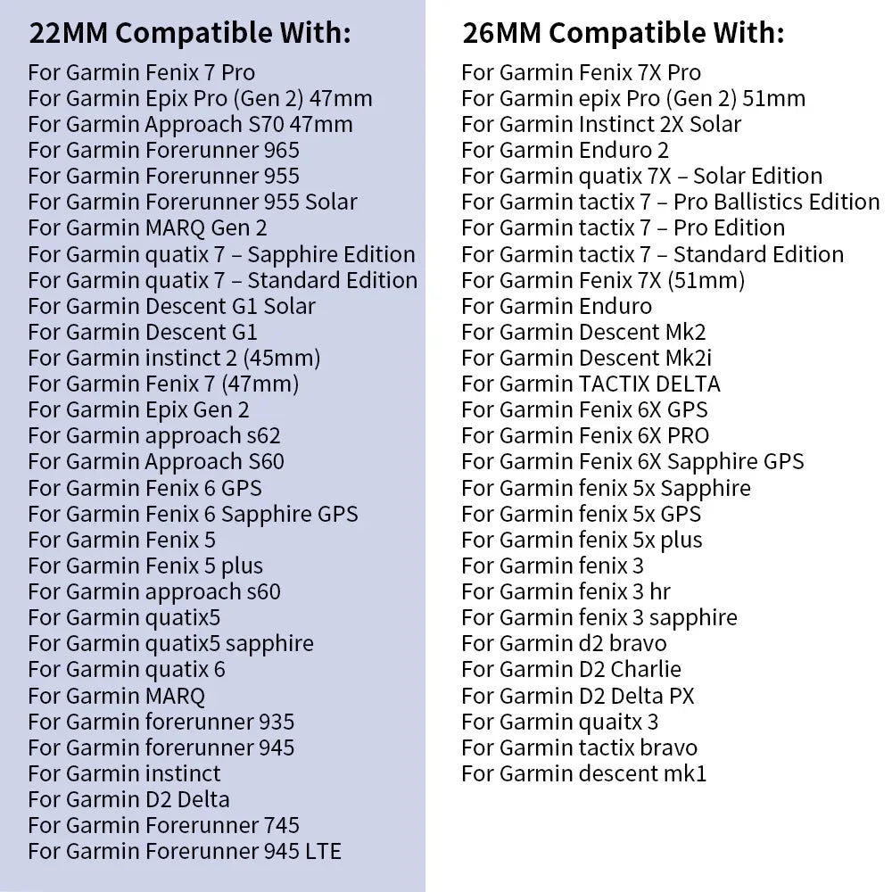 26 22 20MM Watch Band Strap For Garmin Fenix 6X 6 Pro 7X 7 7S 8 47mm 51mm E Silicone Wristband Fenix Epix Pro 5S 5 Plus Bracelet