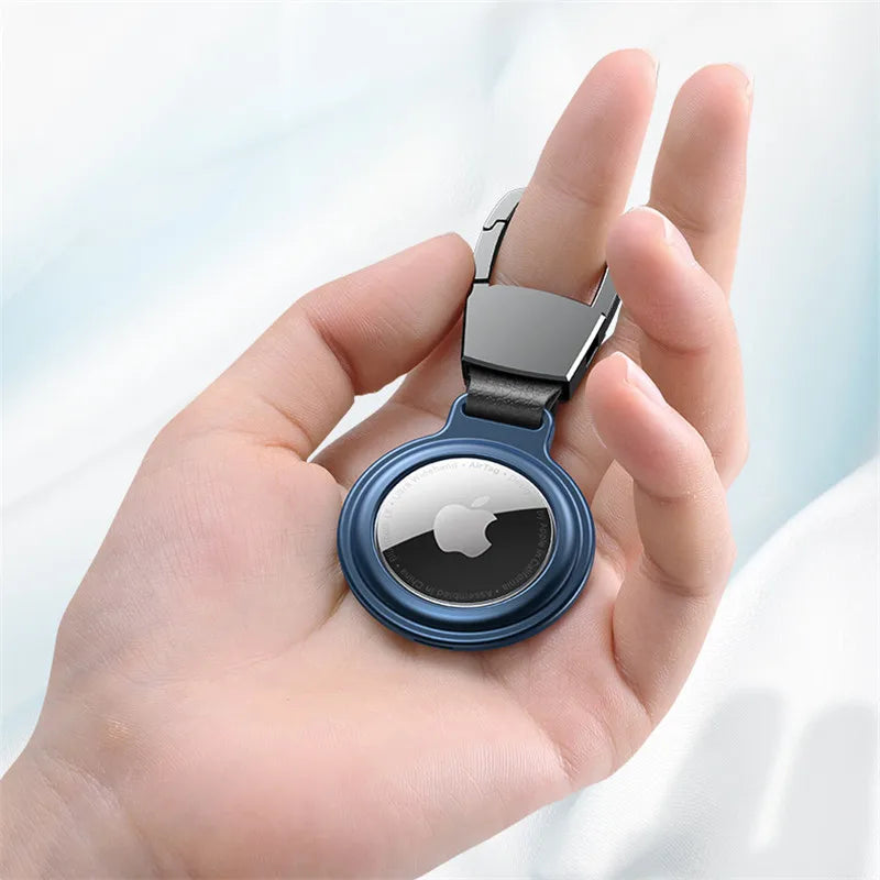 Luxury Metal Magnetic Adsorption Cover For Apple Airtag Locator Protective Sleeve Case For Air Tags Keychain Protector Bumper