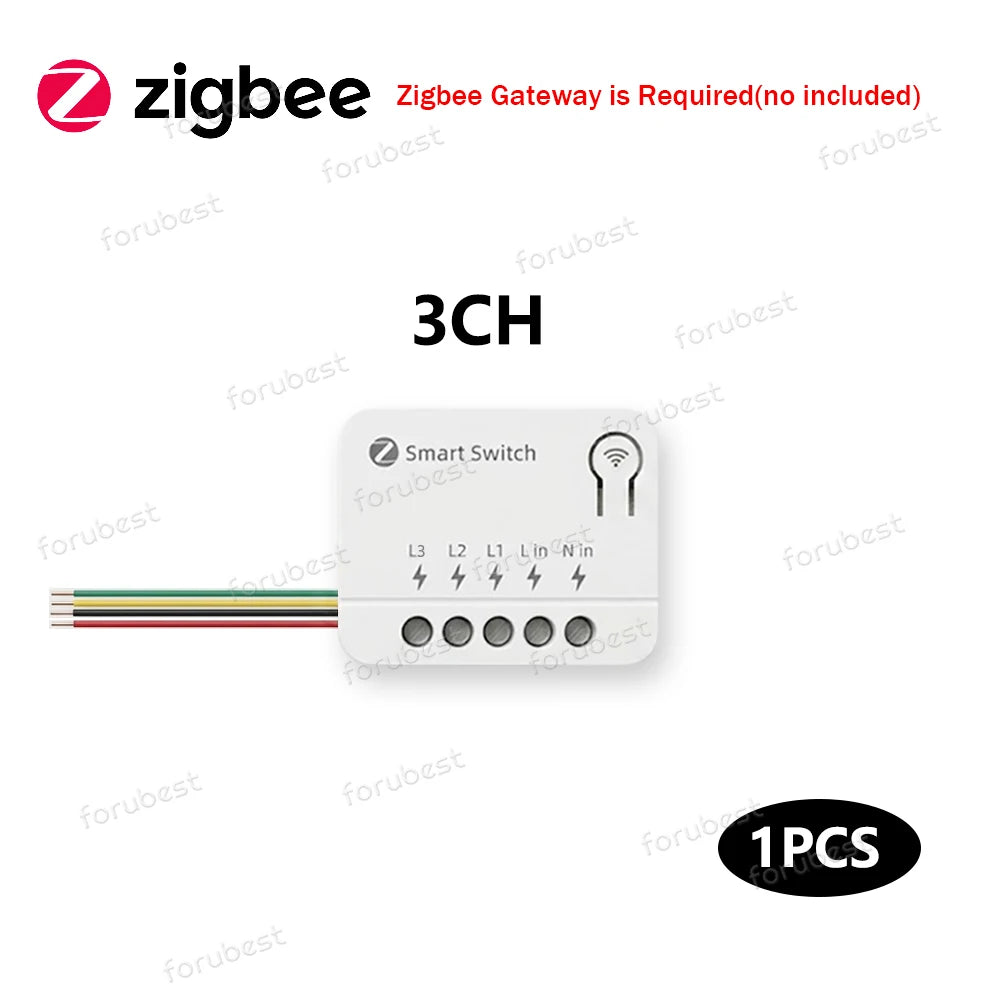 Mini Tuya Zigbee Smart Switch DIY Module 10A/16A 1/2 3 Gang Smart Home Relay Automation Breaker For Smart Life Z2M Alexa Yandex