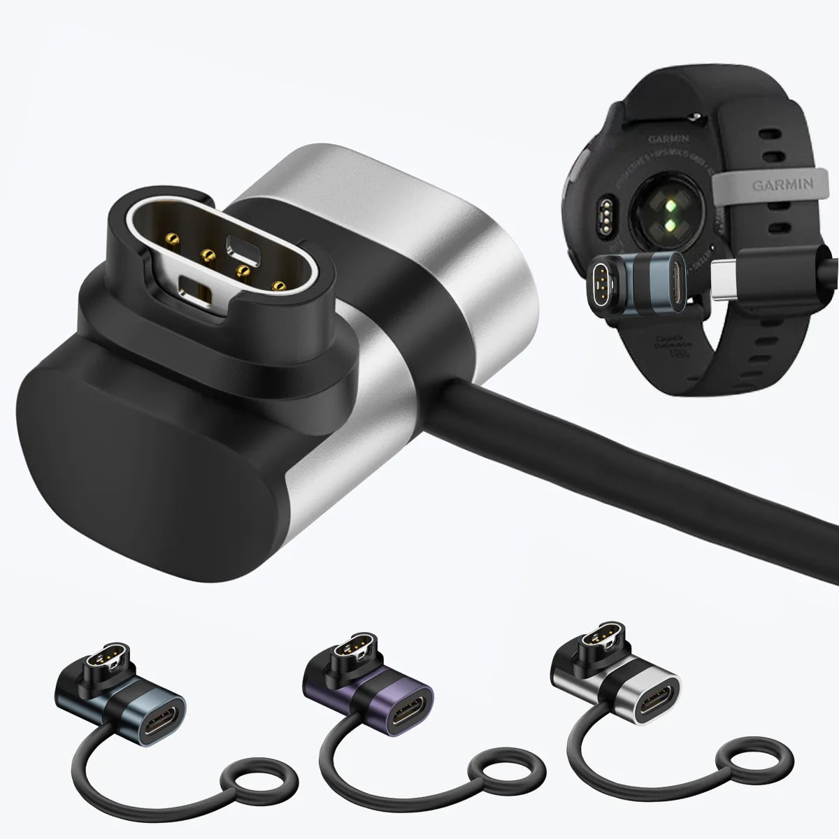 Type C Charging Cable Adapter Portable Connector For Garmin Fenix 7 7S 7X 6 6S 6X 5 5S 5X Venu 2 2S Smart Watch Charge Converter
