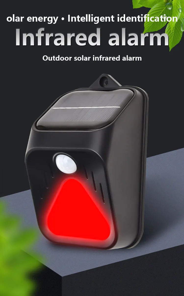 Waterproof Solar Powered Alarm Light Remote Control Motion Sensor Detector Siren Strobe Alarm Pet For Home Yard Outdoor Security