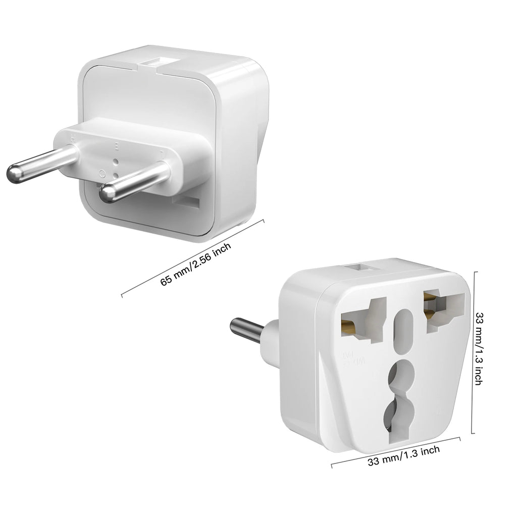 3pcs Universal Travel Adapters, European Travel Plug US UK AU to EU Plug Converter Socket Universal Plug to 2 Pin 4 mm for Home