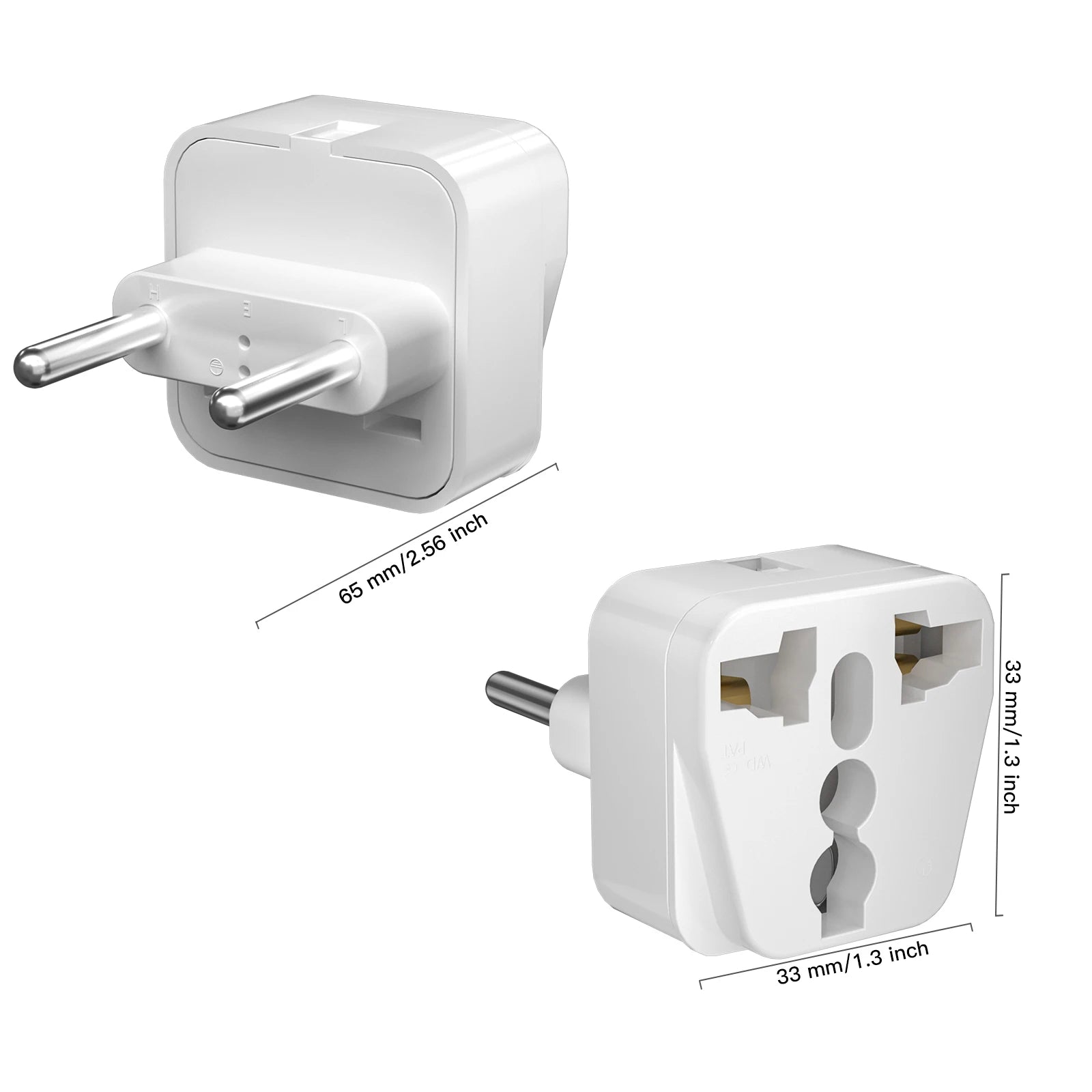3pcs Universal Travel Adapters, European Travel Plug US UK AU to EU Plug Converter Socket Universal Plug to 2 Pin 4 mm for Home