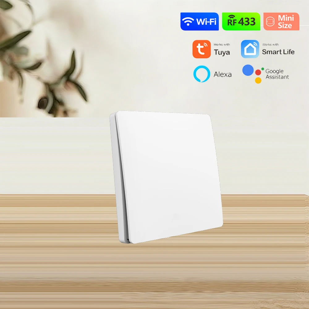 TUYA ALEXA Self-powered Wireless Wall Switch No Battery Required 86Type RF433Mhz Waterproof Switch AC110V 220V for home light