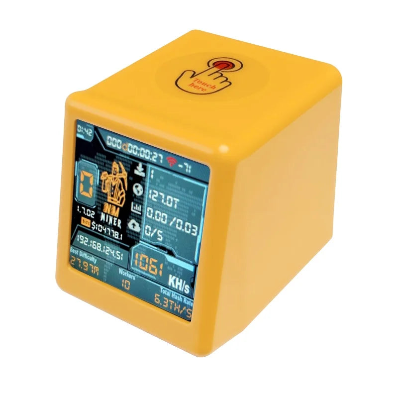 Lower Power Consumption BTC Solo Lottery Miner for computer nerd Smart TV Hashrate1060KH/s ESP32  gift home silent Desktop Clock