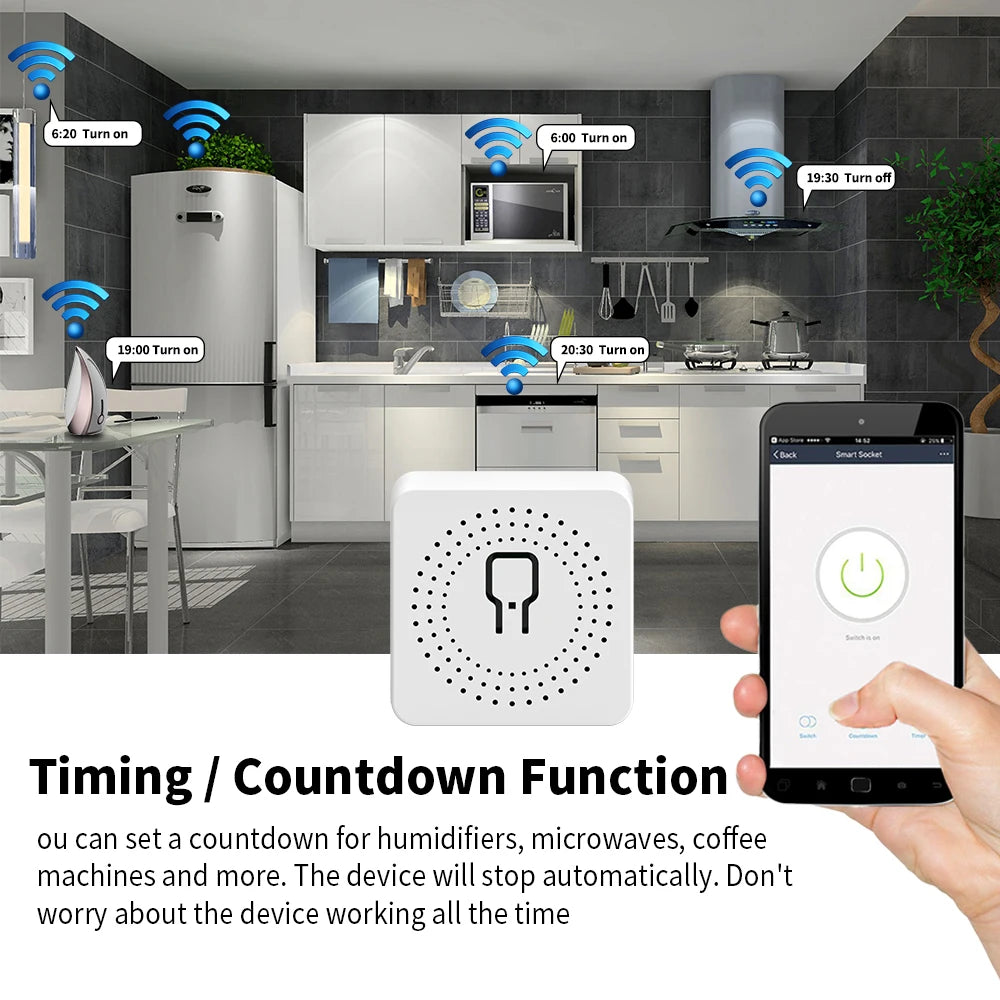 16A WiFi Smart Switch Circuit Breaker with Timer, CozyLife APP Control, Works with Alexa & Google Home Voice Control