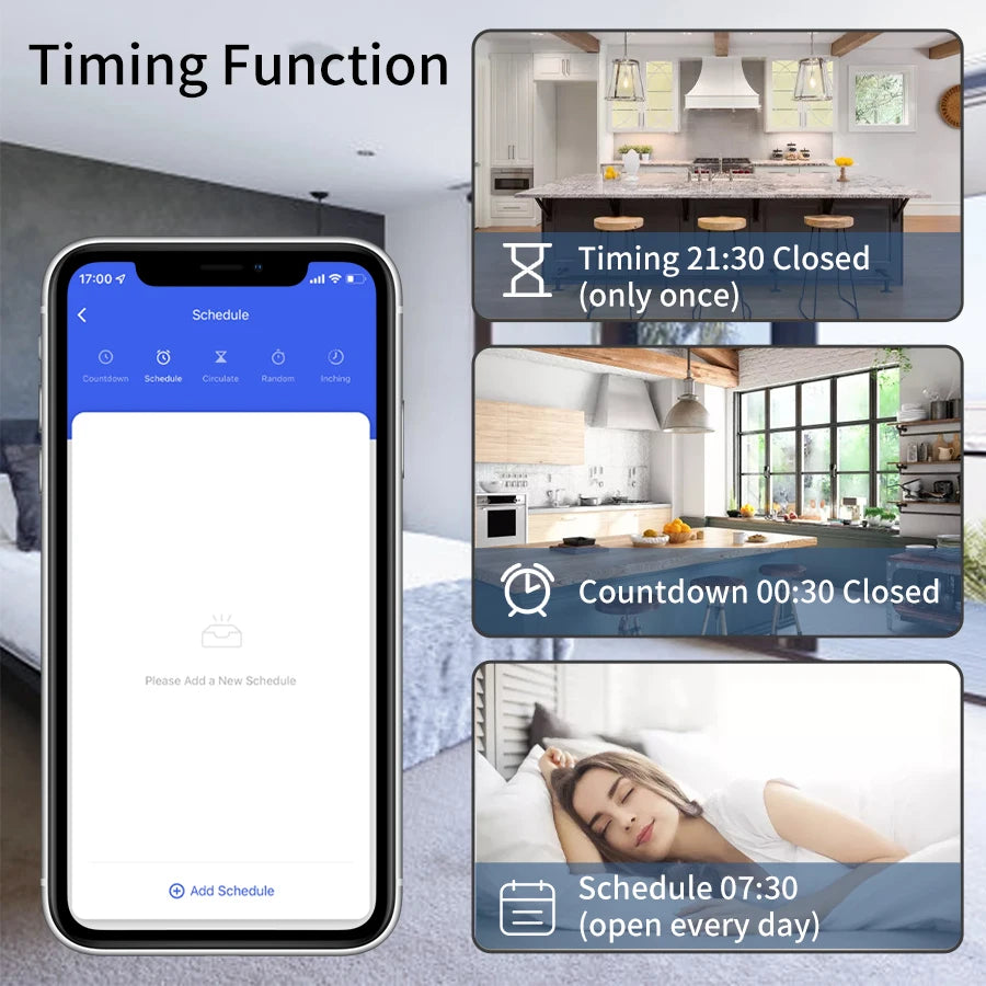 20A Tuya WiFi Smart Switch 16A RF 433Mhz Wireless Relay Receiver Mini Round Panel Switch Voice Control Alexa Google Home Alice