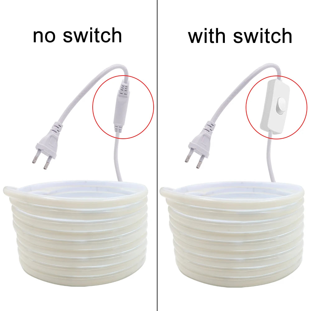 220V Led Strip High Brightness COB LED Strip 220V Flexible Ribbon for Room Bedroom Kitchen Lighting