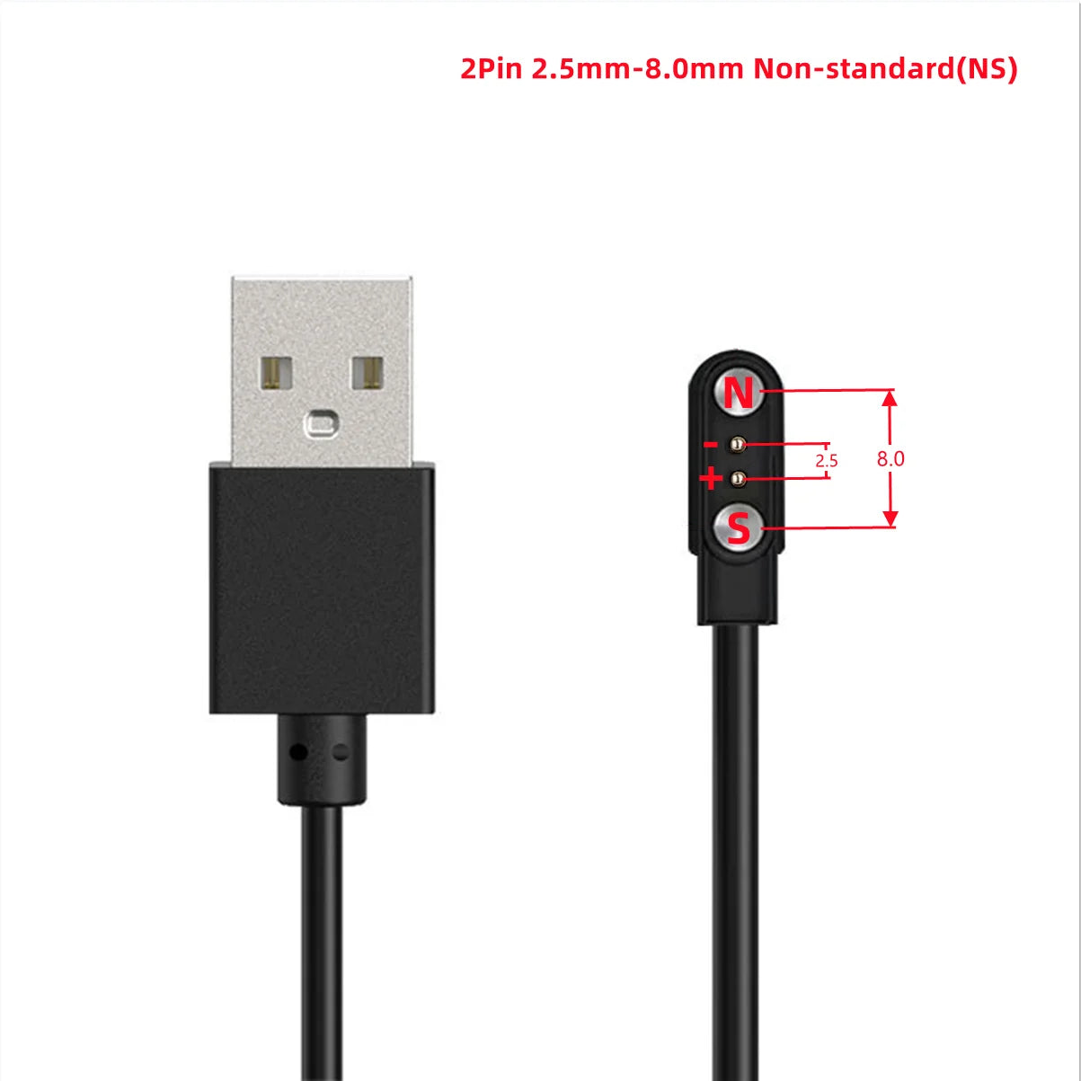 Smart Watch Magnetic Charging Cable USB Charger 2Pin 4Pin Long Power Adapter Line For Smartwatch Juicer Facial Beauty Devices