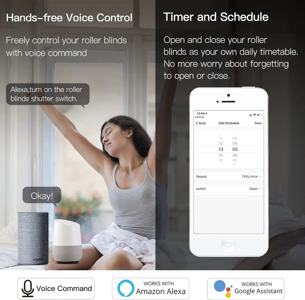Tuya Curtain Motor Smart Switch ZigBee WiFi RF433 3 Options Roller Blinds Shutter Motor Switch Controller Voice for Alexa Google
