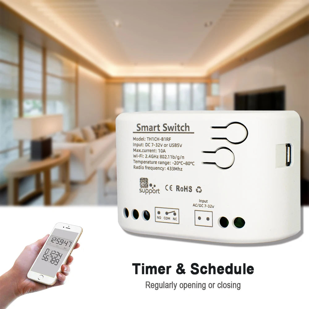 Smart Temperature Humidity Wifi Switch 10A 2000W Intelligent Monitoring Thermostat Compatible with Ewelink Alexa Google Home