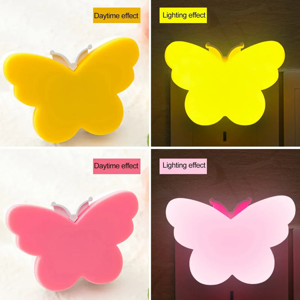 Butterfly LED Night Light US Plug in Smart Sensor For Room Decor Bedroom Kitchen Stairway Aisle Lighting Hallway Night Light
