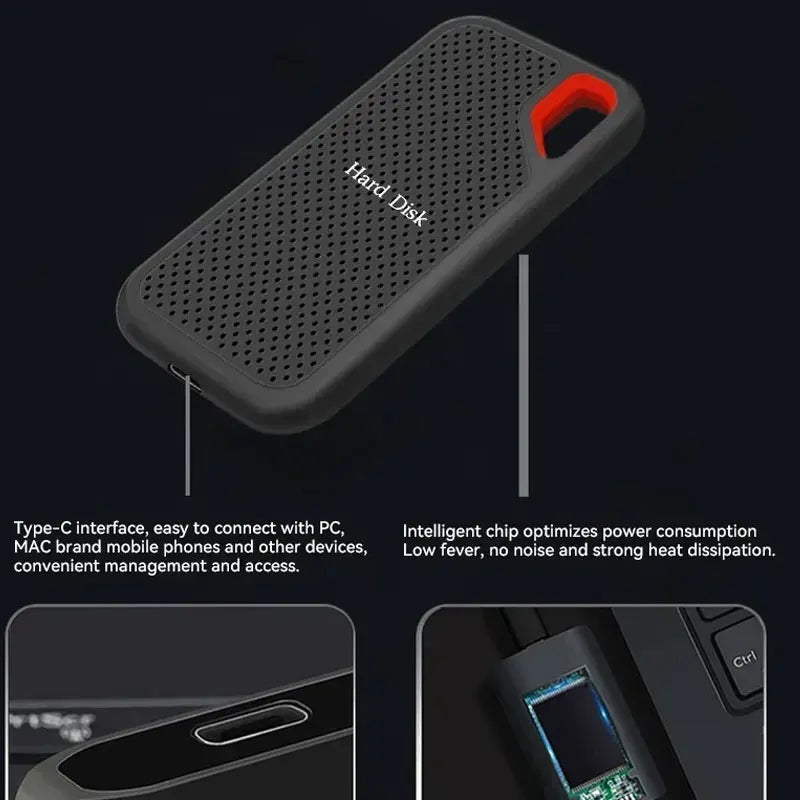 High Speed External Solid State Drive 1TB Portable SSD 16TB External Hard Drive External Hard Disk Mass Storage for Laptop Mac