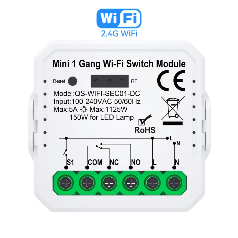 Tuya ZigBee3.0 WiFi Smart Switch Smart Home Dry Contact Module DC 12/24V AC 100-240V DIY Breaker Relay Works with Alexa Google