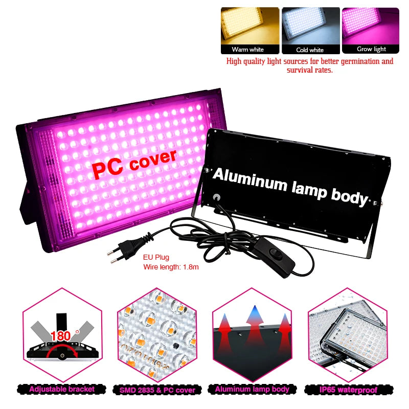 50W 100W Led Flood Light IP65 Waterproof AC 220V Full Spectrum Floodlight Spotlight LED Reflector Street Lamp Wall Flood Lights