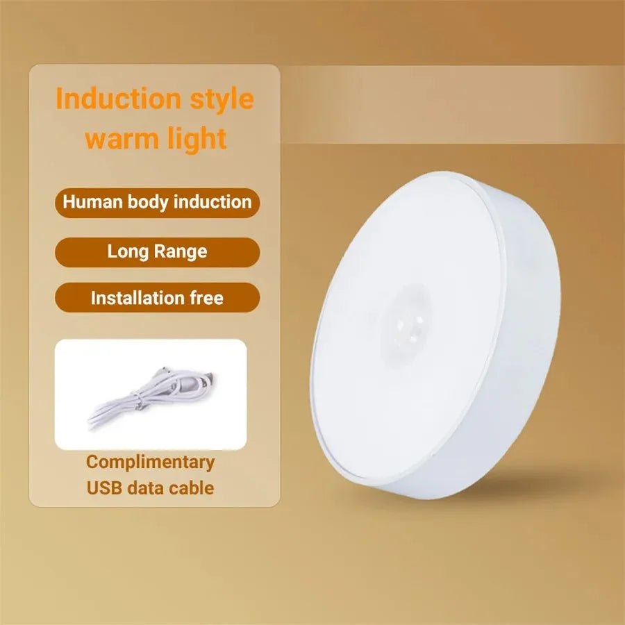 USB Rechargeable Motion Sensor Night Light LED Lamp for Kitchen Bedroom Stairs Hallway Cabinet Closet Wardrobe -Energy Efficient