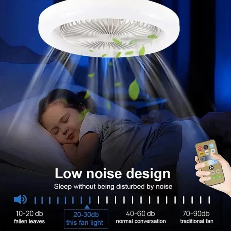 Smart 3-in-1 Ceiling Fan with Remote Control Lighting Lamp  Lighting Base for Bedroom and Living Room Silent and Convenient