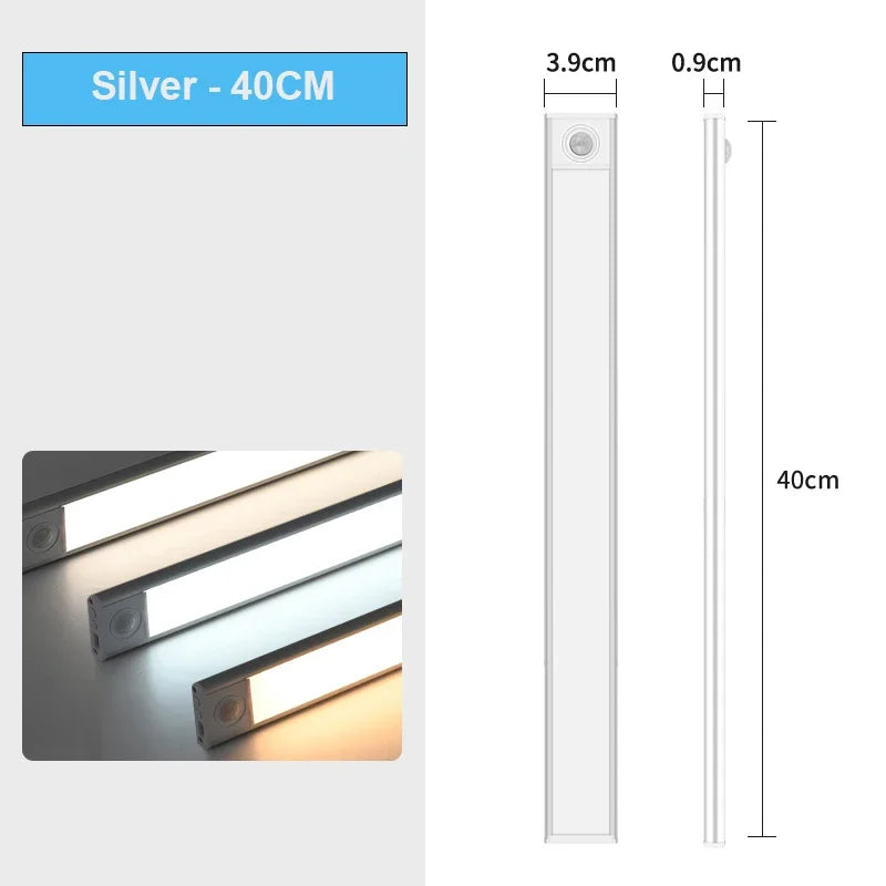 Night Light TYPE-C USB Lights Motion Sensor LED Three colors in one Lamp For Kitchen Cabinet Bedroom Wardrobe Indoor Lighting