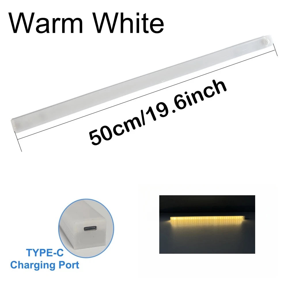 Motion Sensor  Bar  Light Type C Rechargeable Light  LED Magnetic attraction Night Light  for Kitchen Bedside Wardrobe bookcase