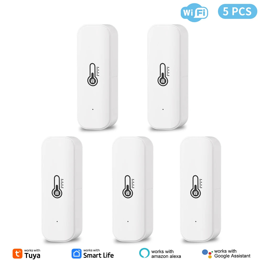 1~10PCS Tuya WiFi Temperature and Humidity Sensor Remote Monitor For Smart Home Work with Alexa Google Assistant
